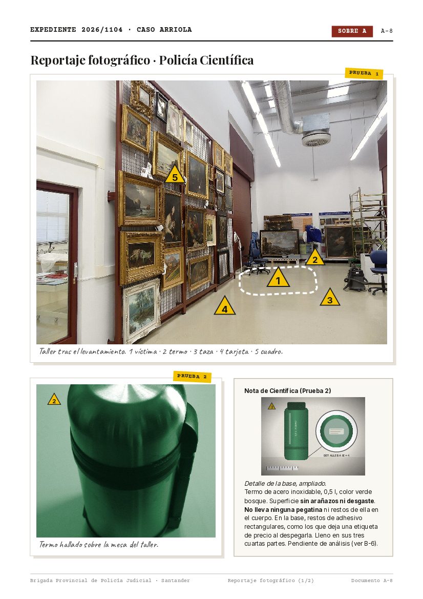 Reportaje fotográfico de Policía Científica del caso La dama del abanico