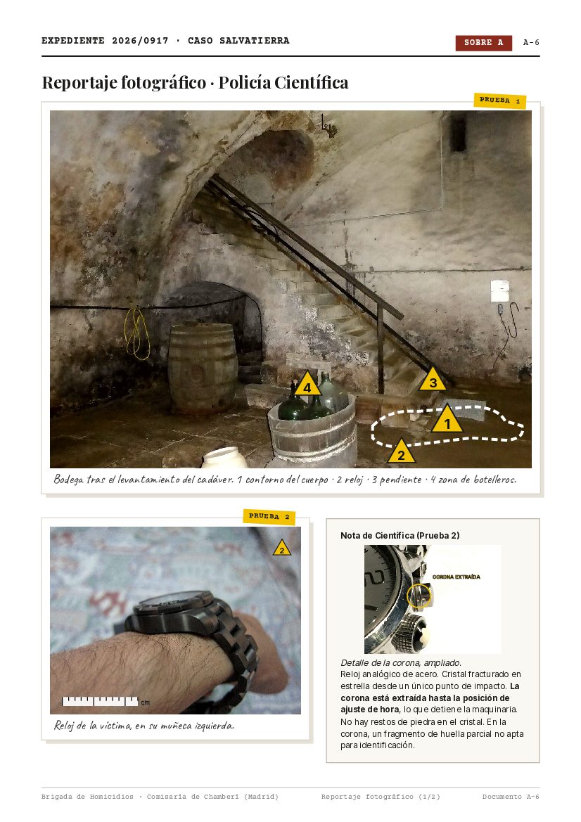Fotografías de la bodega del caso Último servicio